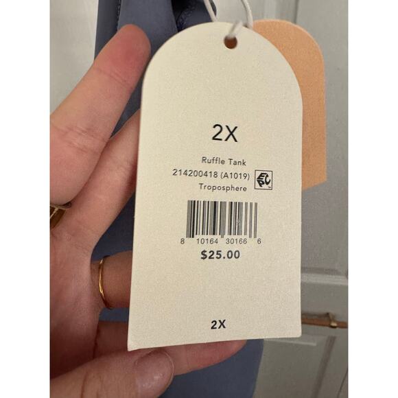 NWT! Blogilates 2X Troposphere Romantic Ruffle Active Tank Top - Picture 6 of 7